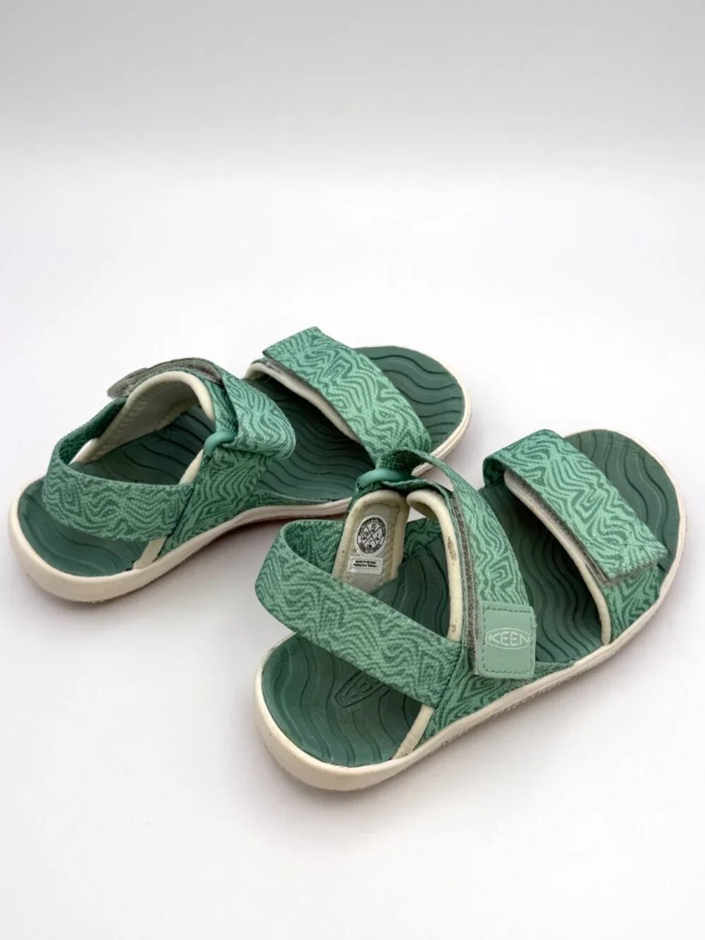 KEEN Elle Backstrap Toddler Sandals Lichen Star White US 10 M